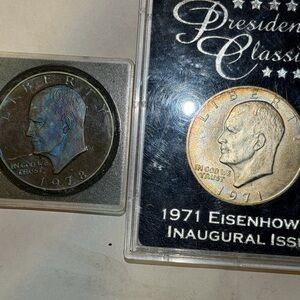 A Rainbow Silver Tone 1971 Eisenhower Also A 1978 Eisenhower